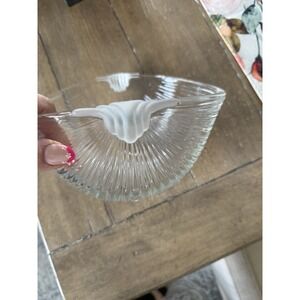 6 Vtg Neoclassical Mikasa Crystal Walther Ribbed With Frosted Handle Bowls 80's